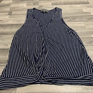 Sunday in Brooklyn Anthropologie Navy Blue White Stripes Tank Top Blouse